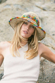 Rainbow Flower Crochet Hat - JypseaLocal