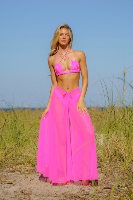 Hot Pink Maxi Aura Skirt