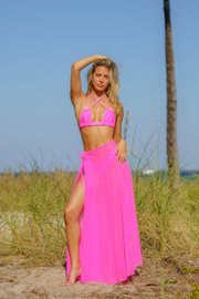 Hot Pink Maxi Aura Skirt