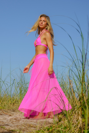 Hot Pink Maxi Aura Skirt