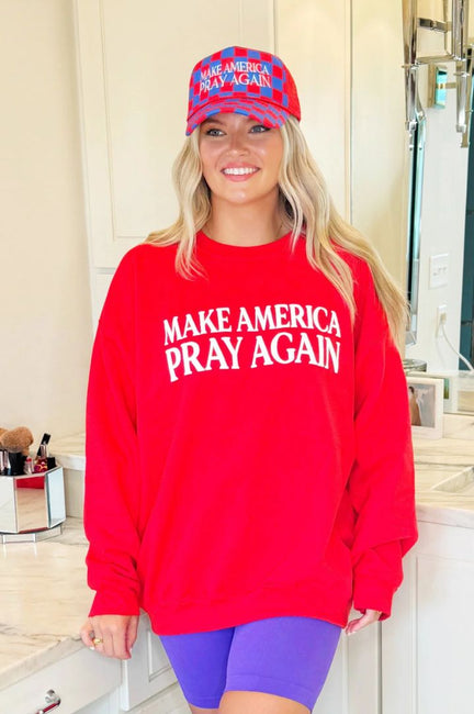 Make America Pray Again Sweatshirt *RED* - JypseaLocal