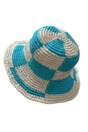 Blue Sky Check Crochet Bucket Hat - JypseaLocal
