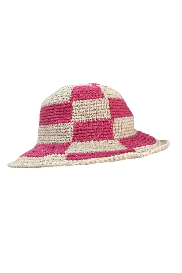 Passionfruit Check Crochet Bucket Hat - JypseaLocal